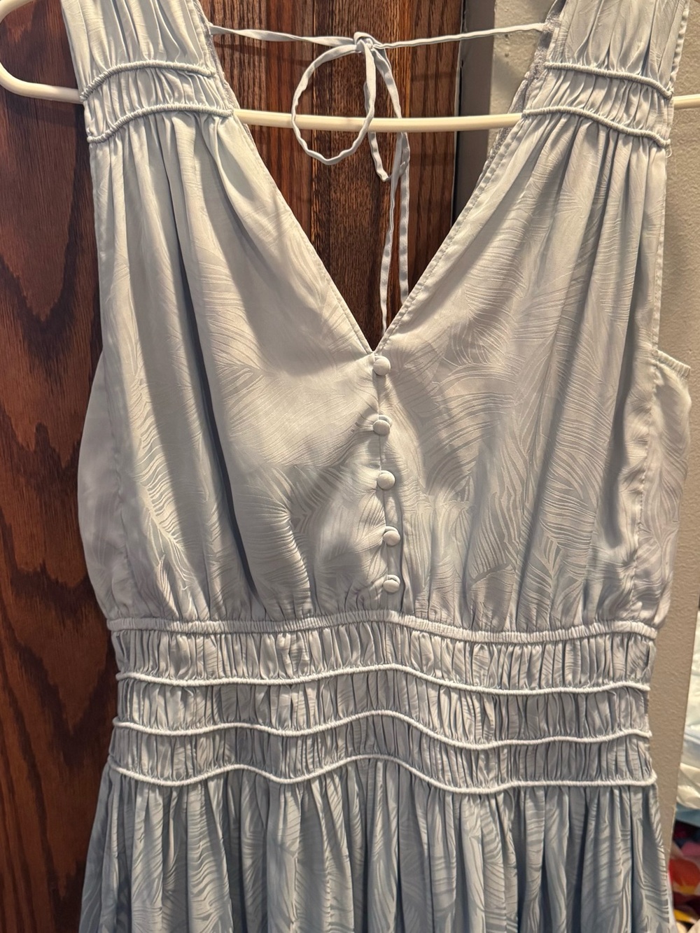 Current Air Anthropologie xs Light blue and gray Smocked Waist Sleeveless Dress